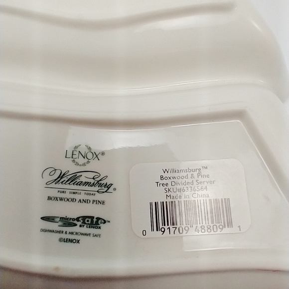 Lenox divided serving tray. Boxwood pine pattern. Great for Olives, pickles. - Picture 7 of 11